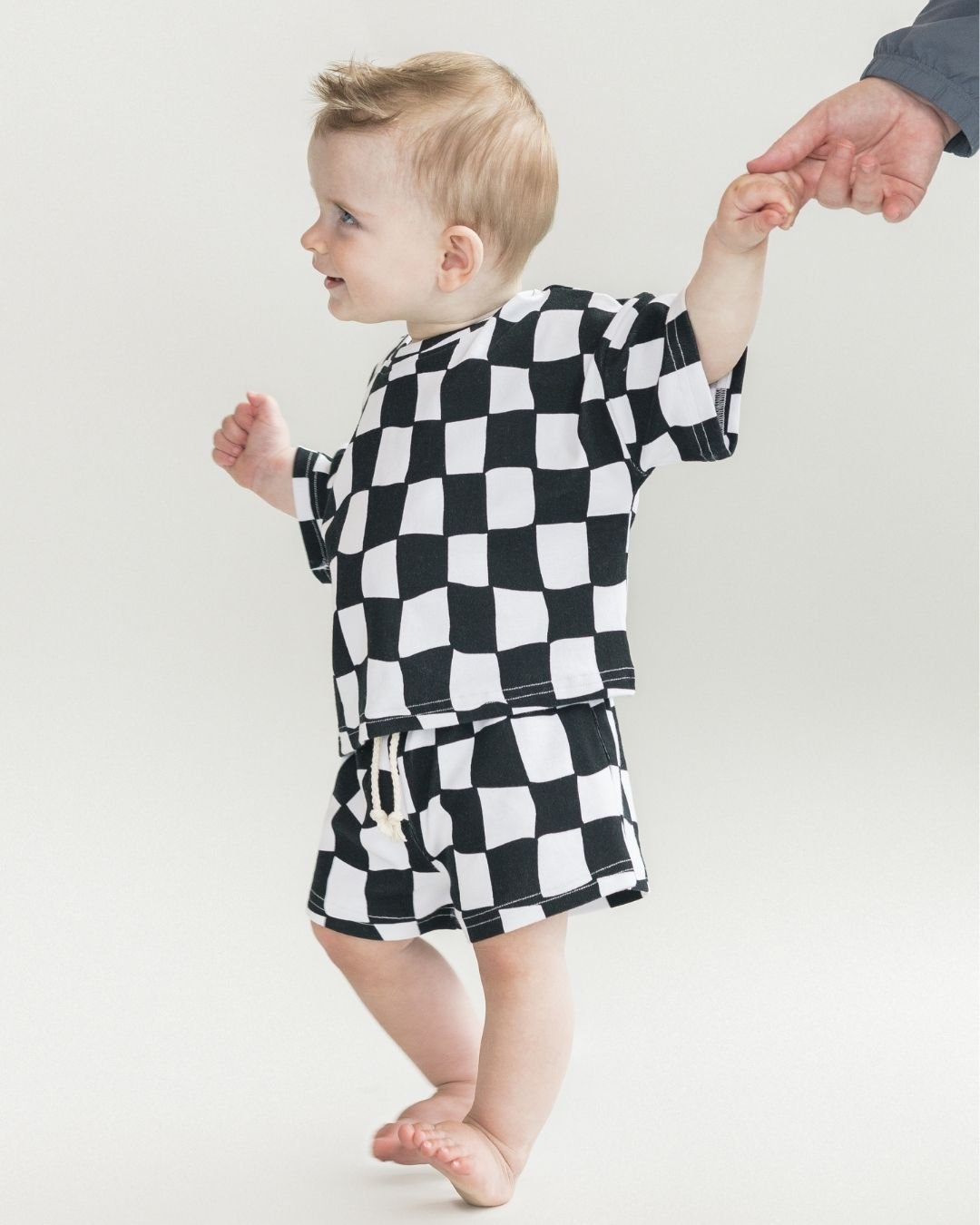 shorts set // wavy checkered (*AVAILABLE IN EXTENDED SIZING UP TO 8/9*)