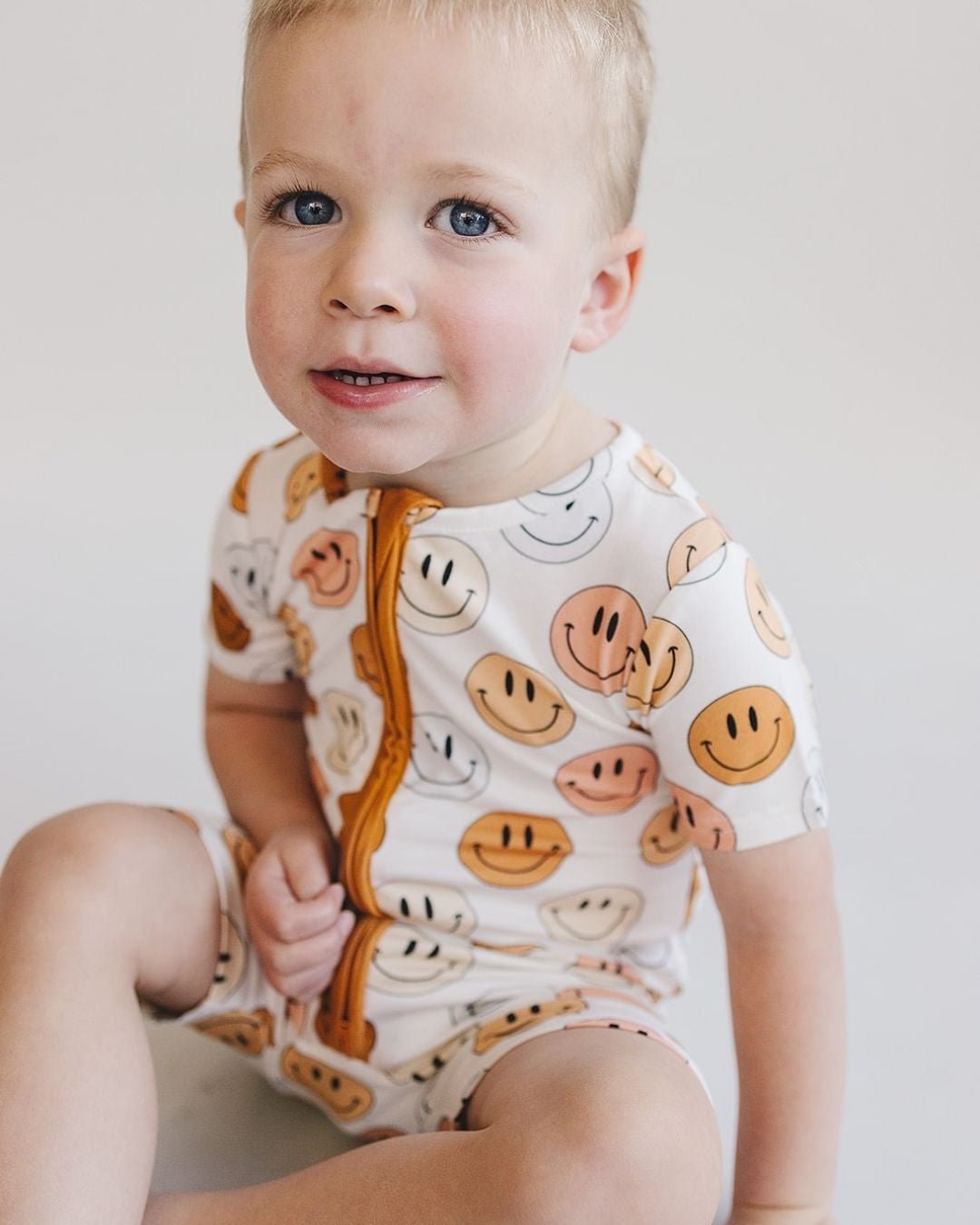 mixed coppers smiley bamboo pajamas // SHORTIE