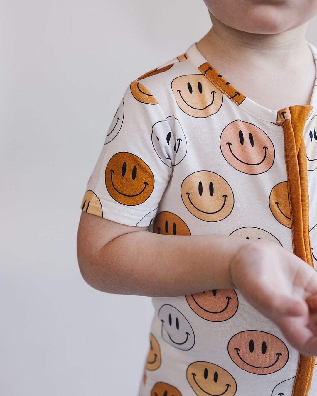 mixed coppers smiley bamboo pajamas // SHORTIE