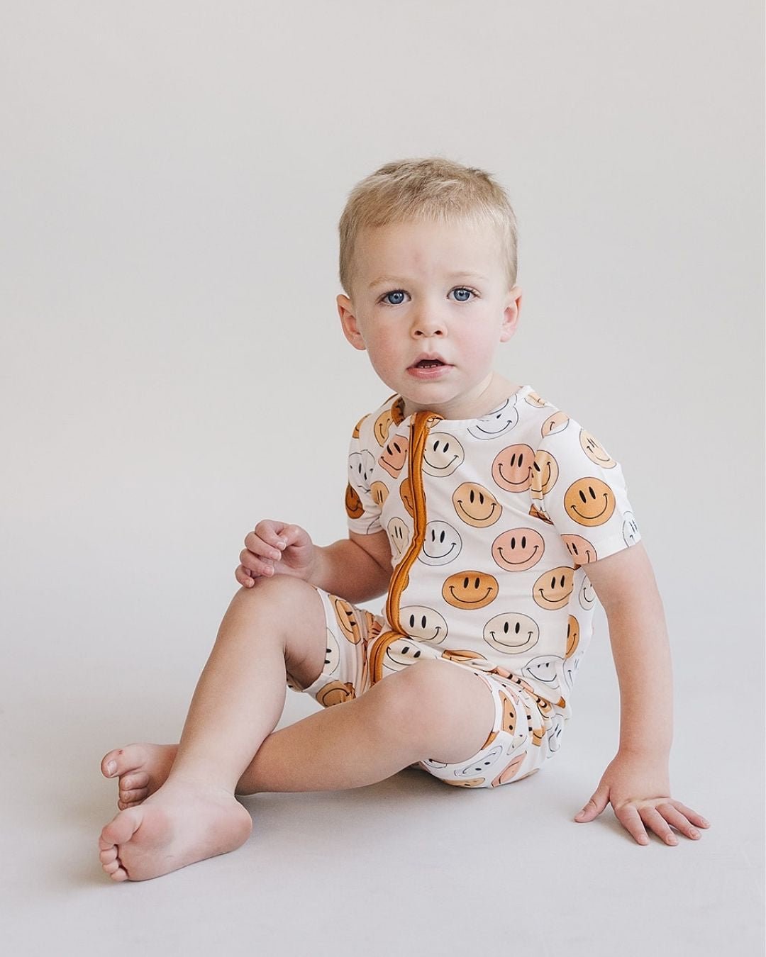 mixed coppers smiley bamboo pajamas // SHORTIE