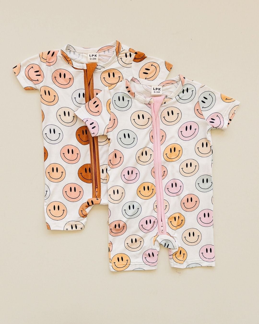 mixed coppers smiley bamboo pajamas // SHORTIE
