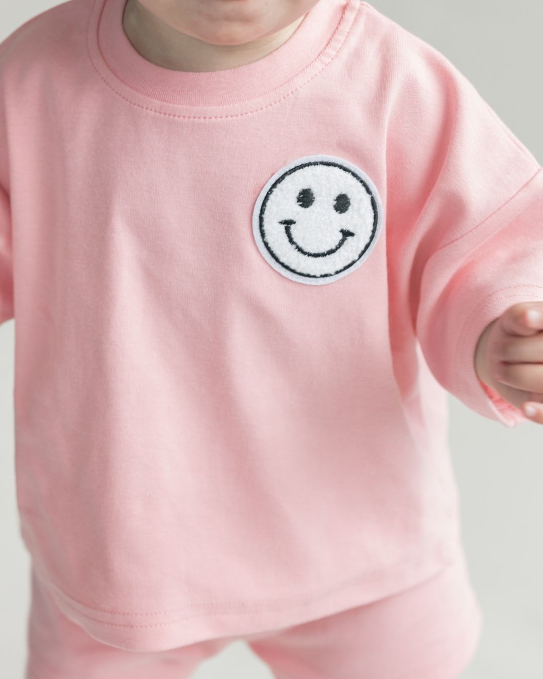 smiley shorts set // pink peach (*AVAILABLE IN EXTENDED SIZING UP TO 8/9*)