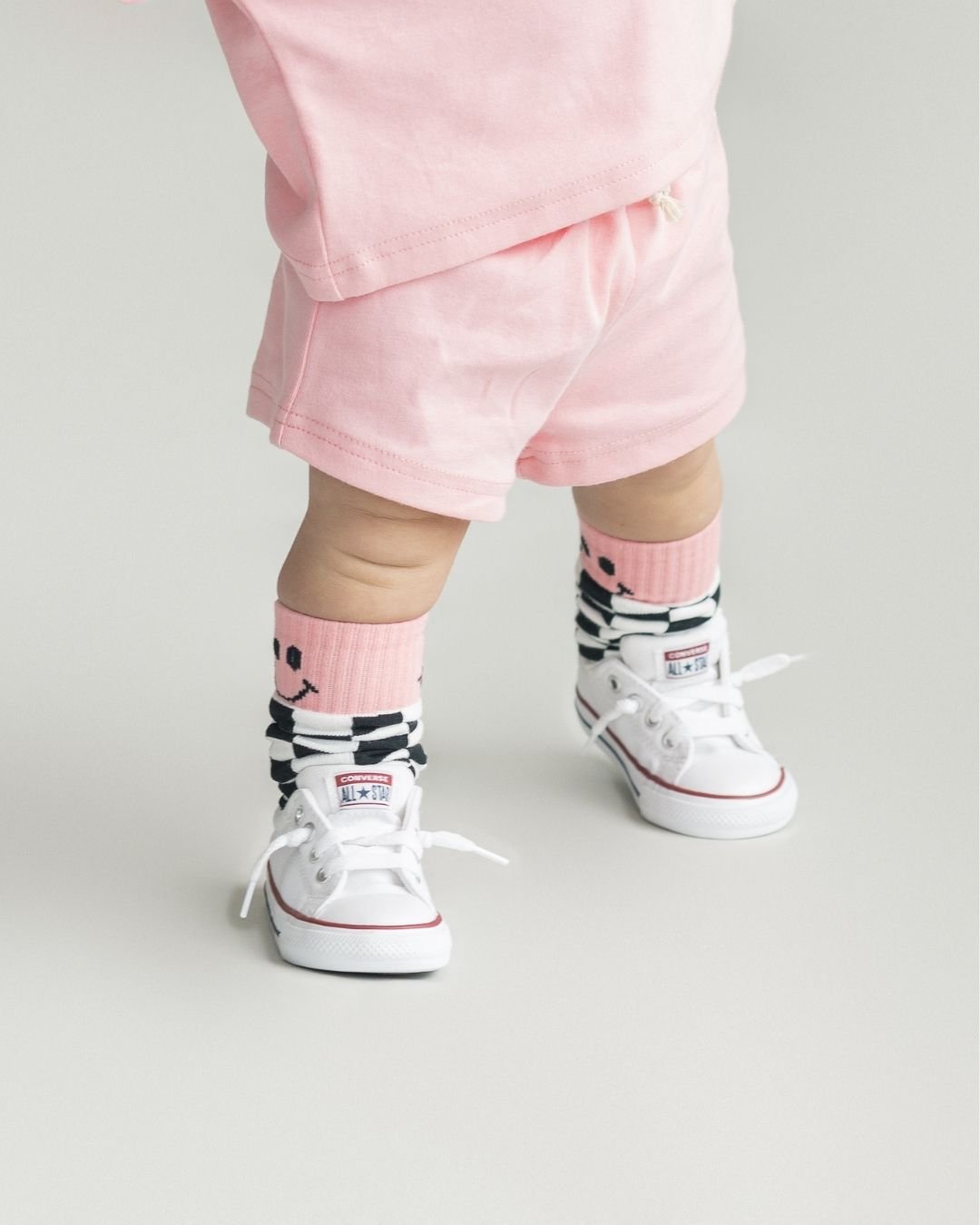 smiley shorts set // pink peach (*AVAILABLE IN EXTENDED SIZING UP TO 8/9*)