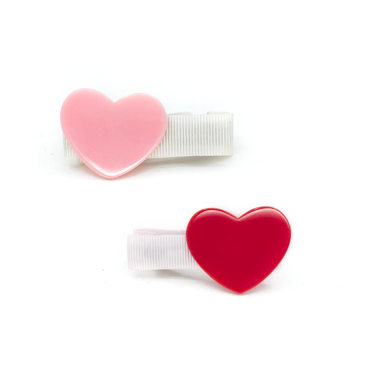 mini heart hair clips // set of 2