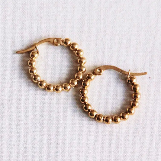 gold ball hoop earrings