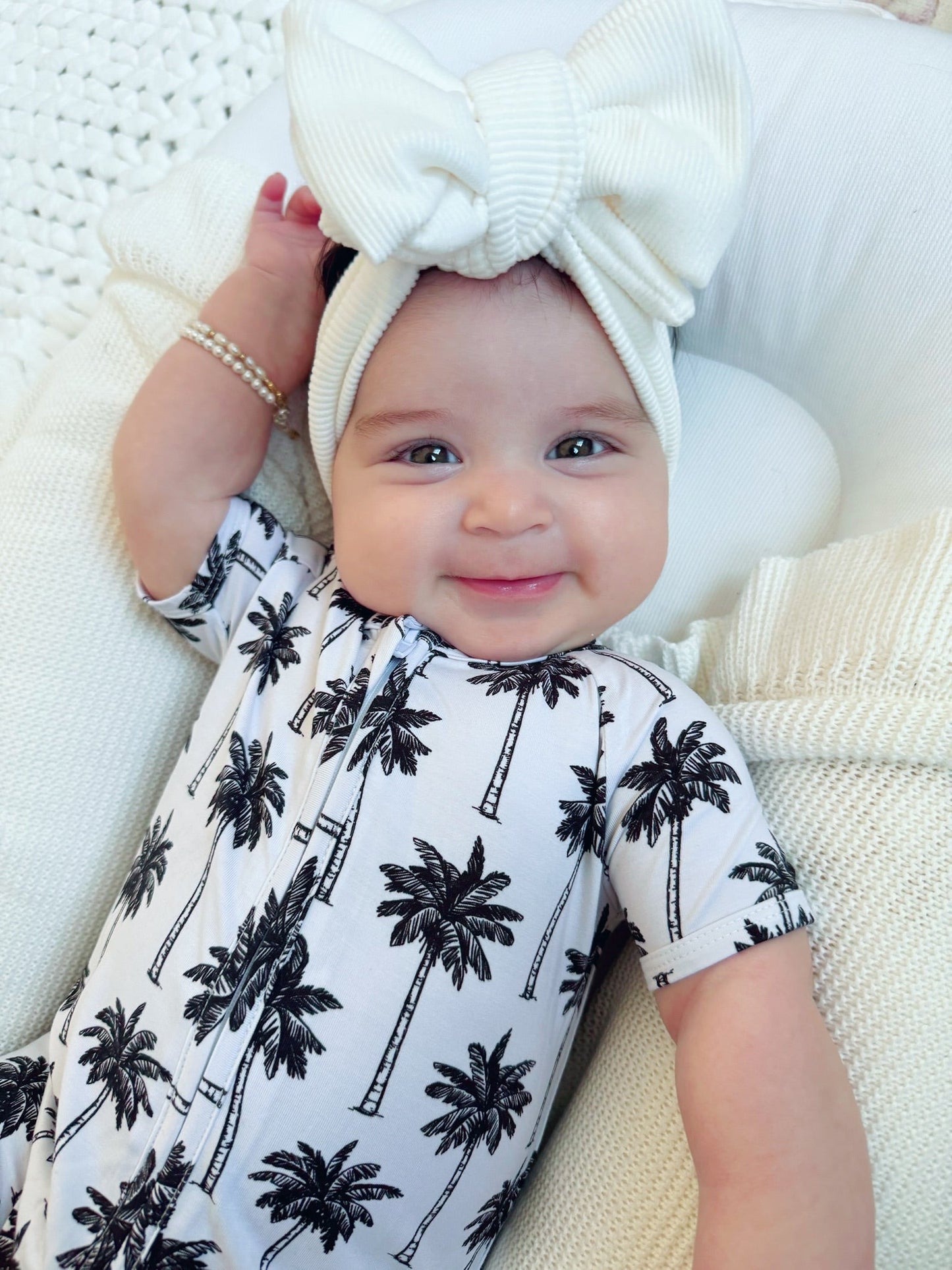 white palm bamboo pajamas // SHORTIE