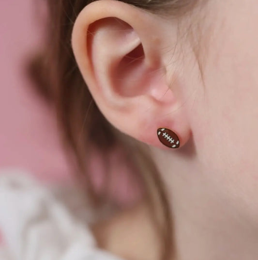 football flat back studs // 18k gold