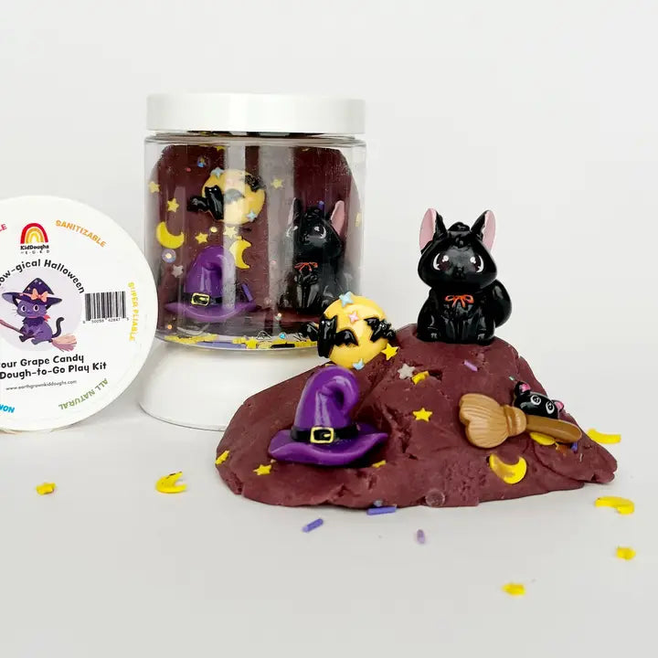 spooky kitty halloween (sour grape) mini dough-to-go kit