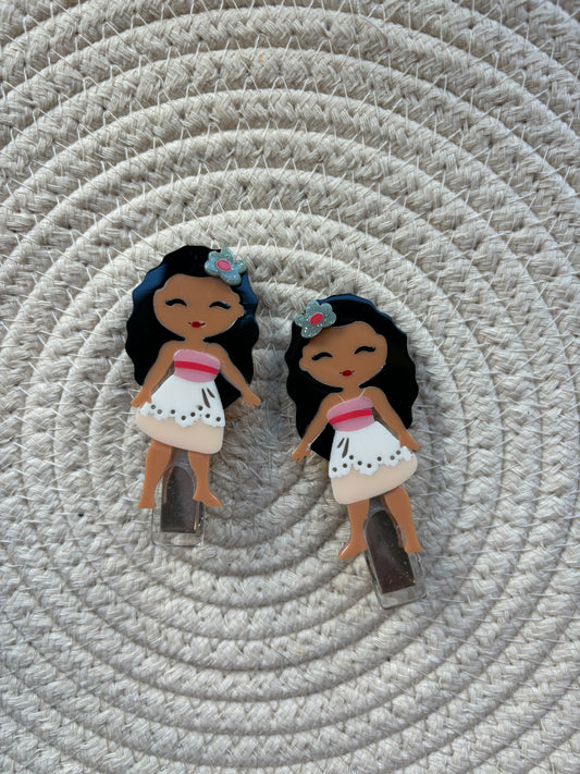 island princess hair clips // set of 2