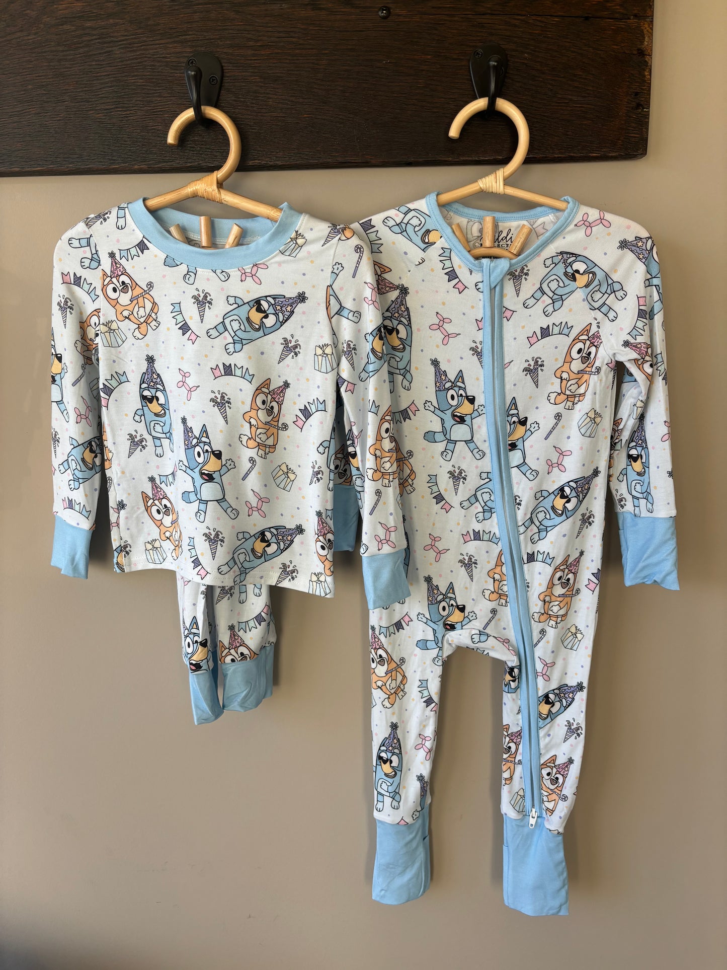 heeler sisters birthday bamboo // ZIPPY or LONG-SLEEVE TOP + PANTS SET