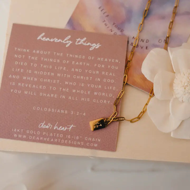 mini tag necklace // heavenly things (14k gold)