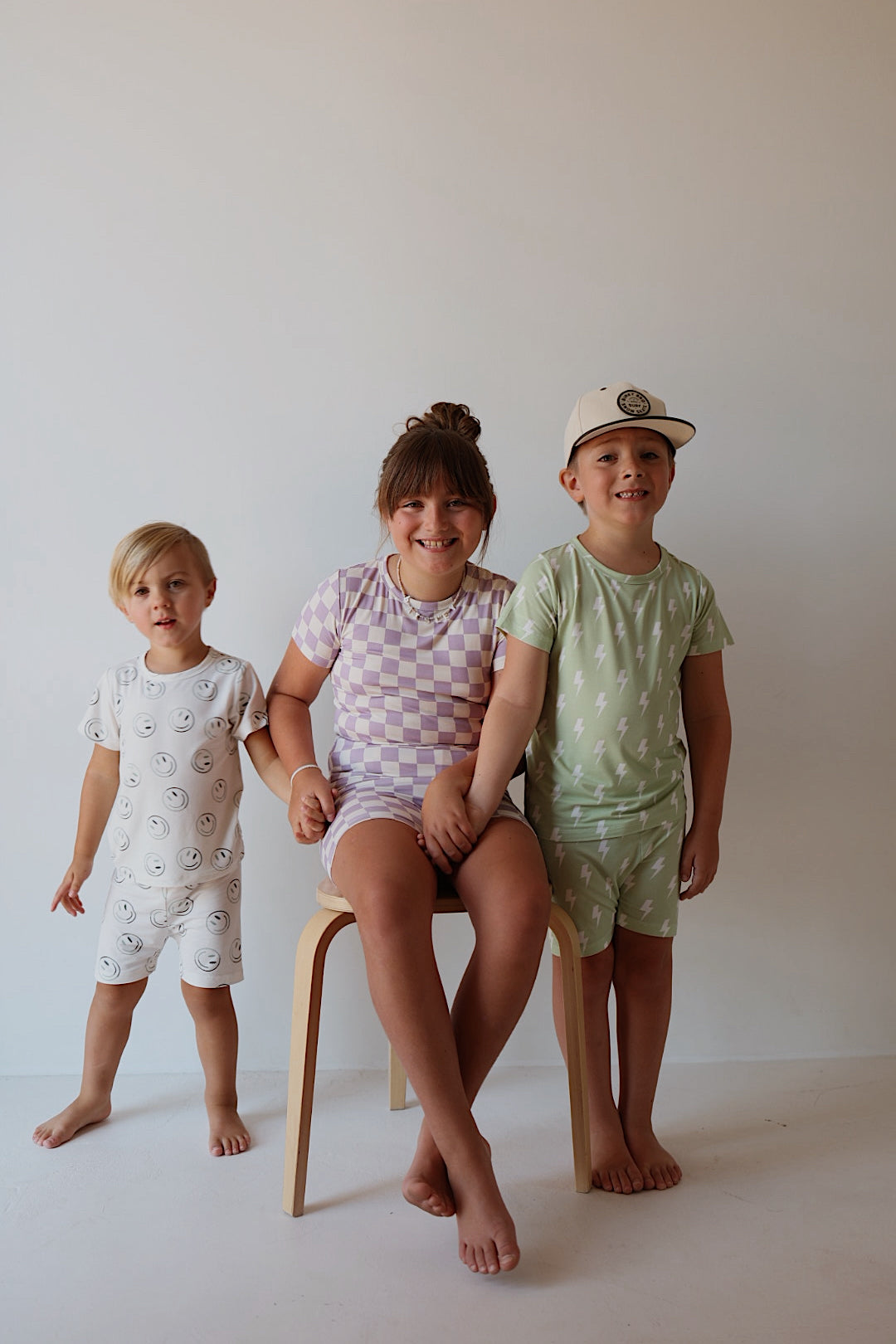 green smiles bamboo pajamas // SHORTS SET (mama + me)