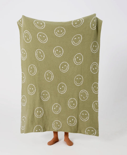 adult size sage smiley blanket // BUTTERY SOFT