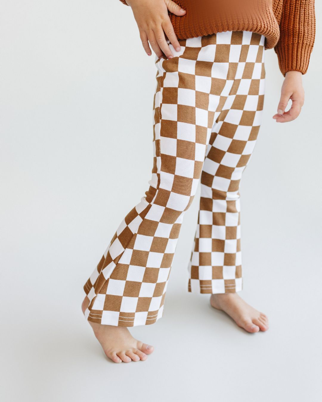 checkered flare pants // copper (*available in extended sizing up to 8/9*)