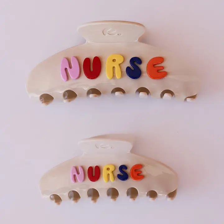 NURSE claw clip // rainbow // TWO SIZE OPTIONS!!!