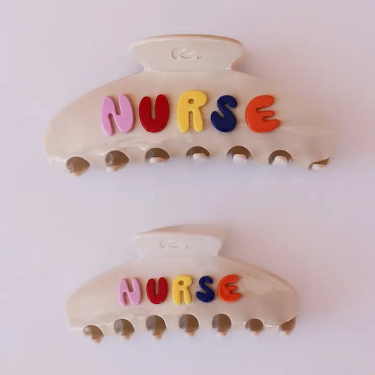 NURSE claw clip // rainbow // TWO SIZE OPTIONS!!!