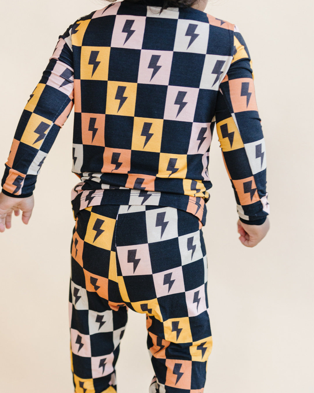 colorful checks + bolts bamboo pajamas // LONG-SLEEVE TWO-PIECE SET (*sizing up to 8/9*)