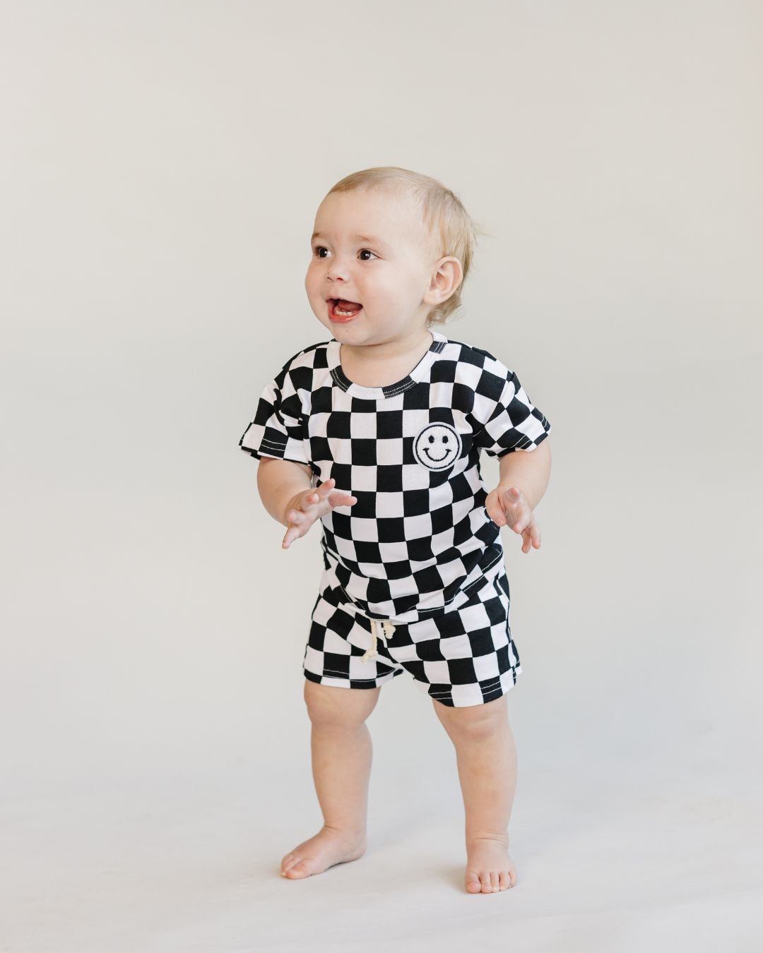 checkered shorts set // black (available in EXTENDED SIZING!)