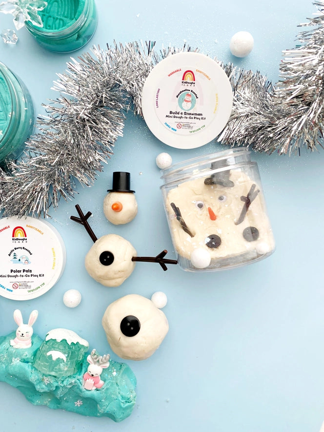 snowman mini dough-to-go kit