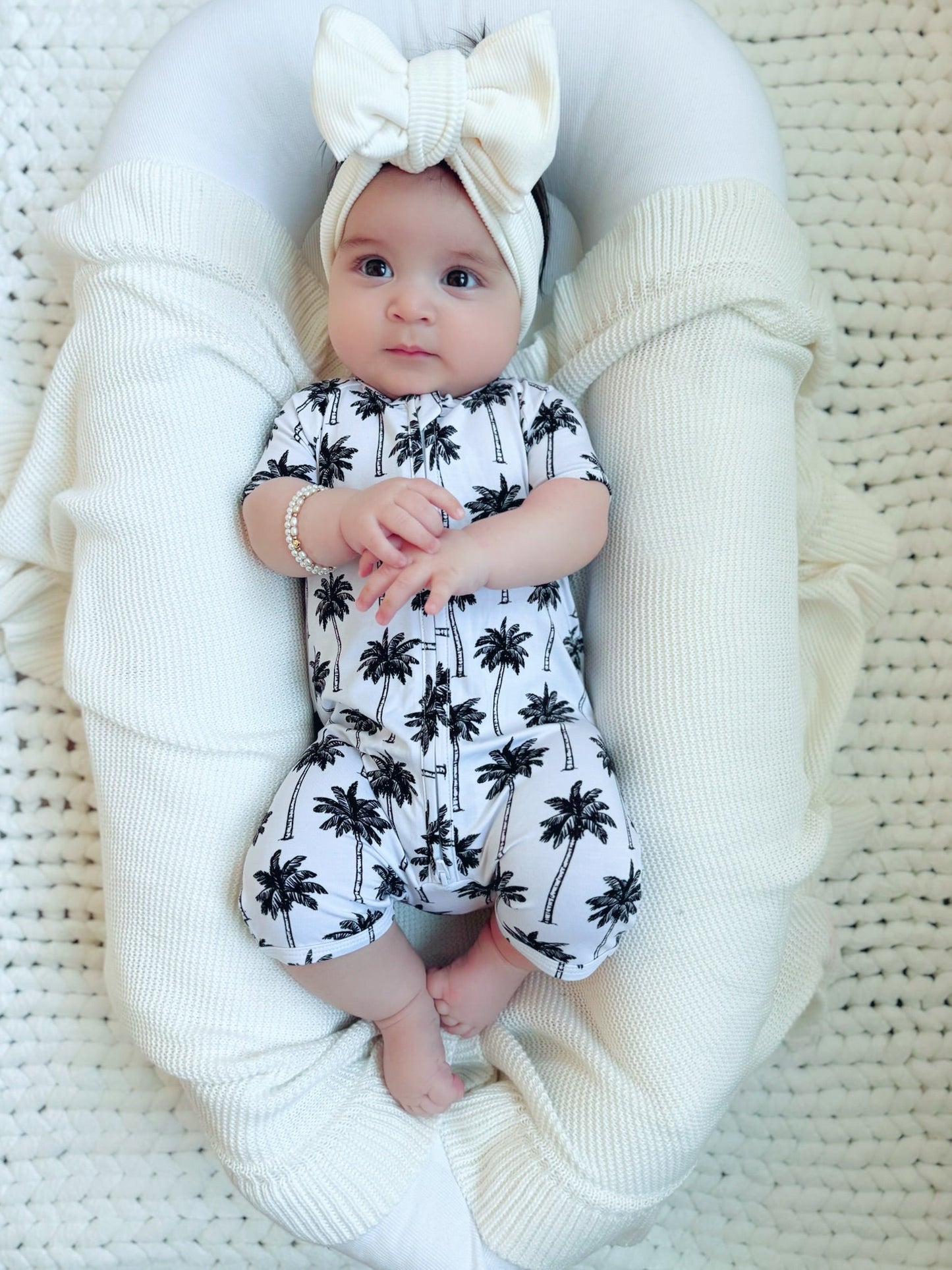 white palm bamboo pajamas // SHORTIE