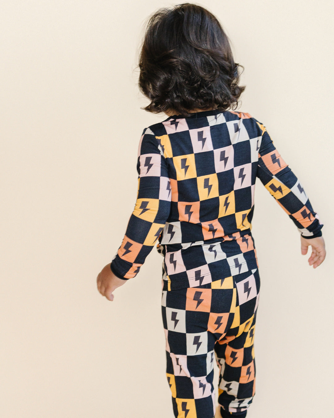 colorful checks + bolts bamboo pajamas // LONG-SLEEVE TWO-PIECE SET (*sizing up to 8/9*)