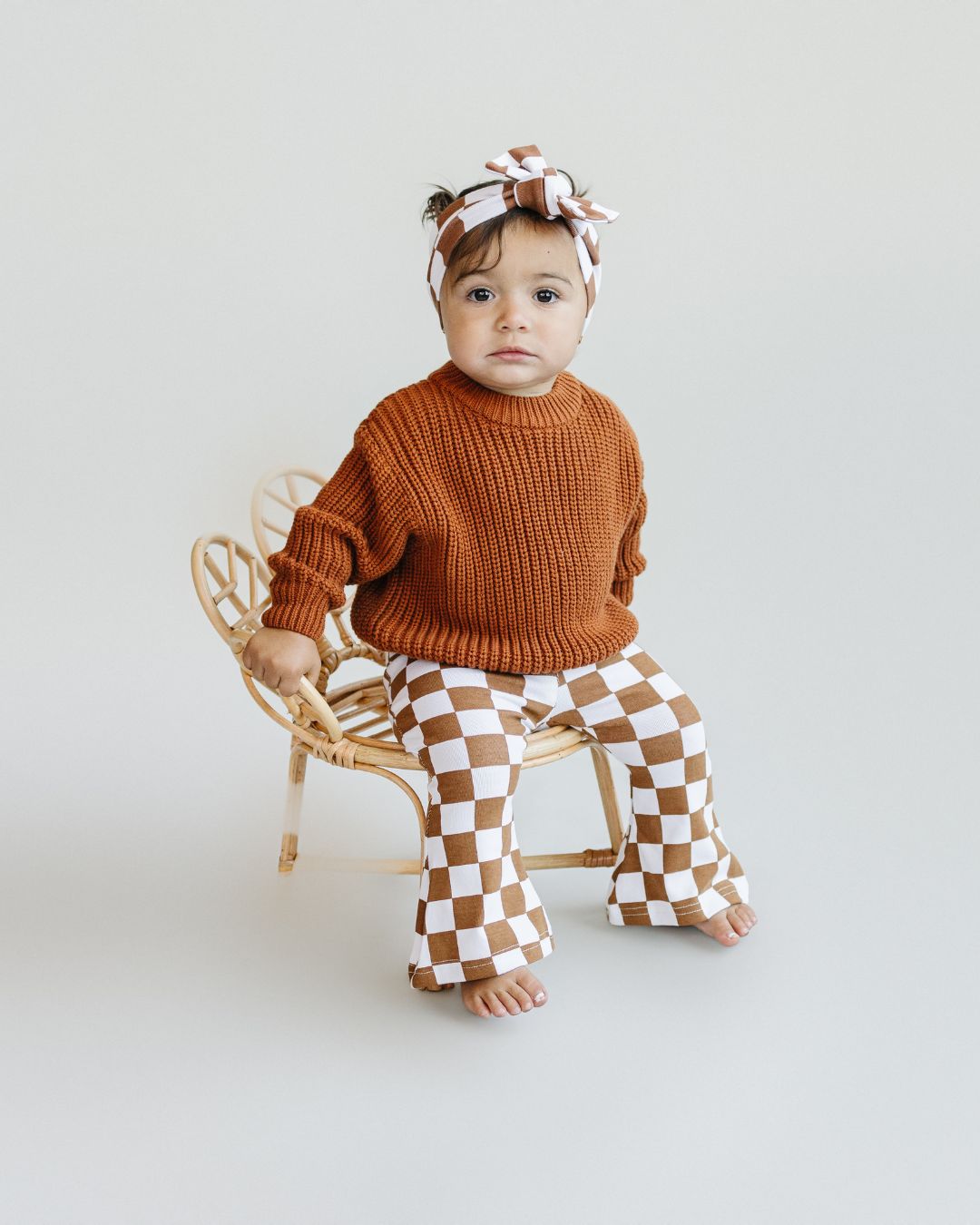 checkered flare pants // copper (*available in extended sizing up to 8/9*)