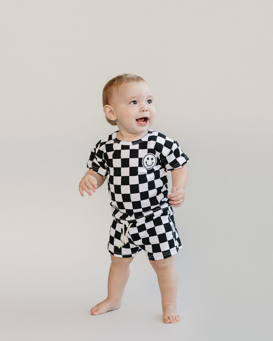 checkered shorts set // black (available in EXTENDED SIZING!)