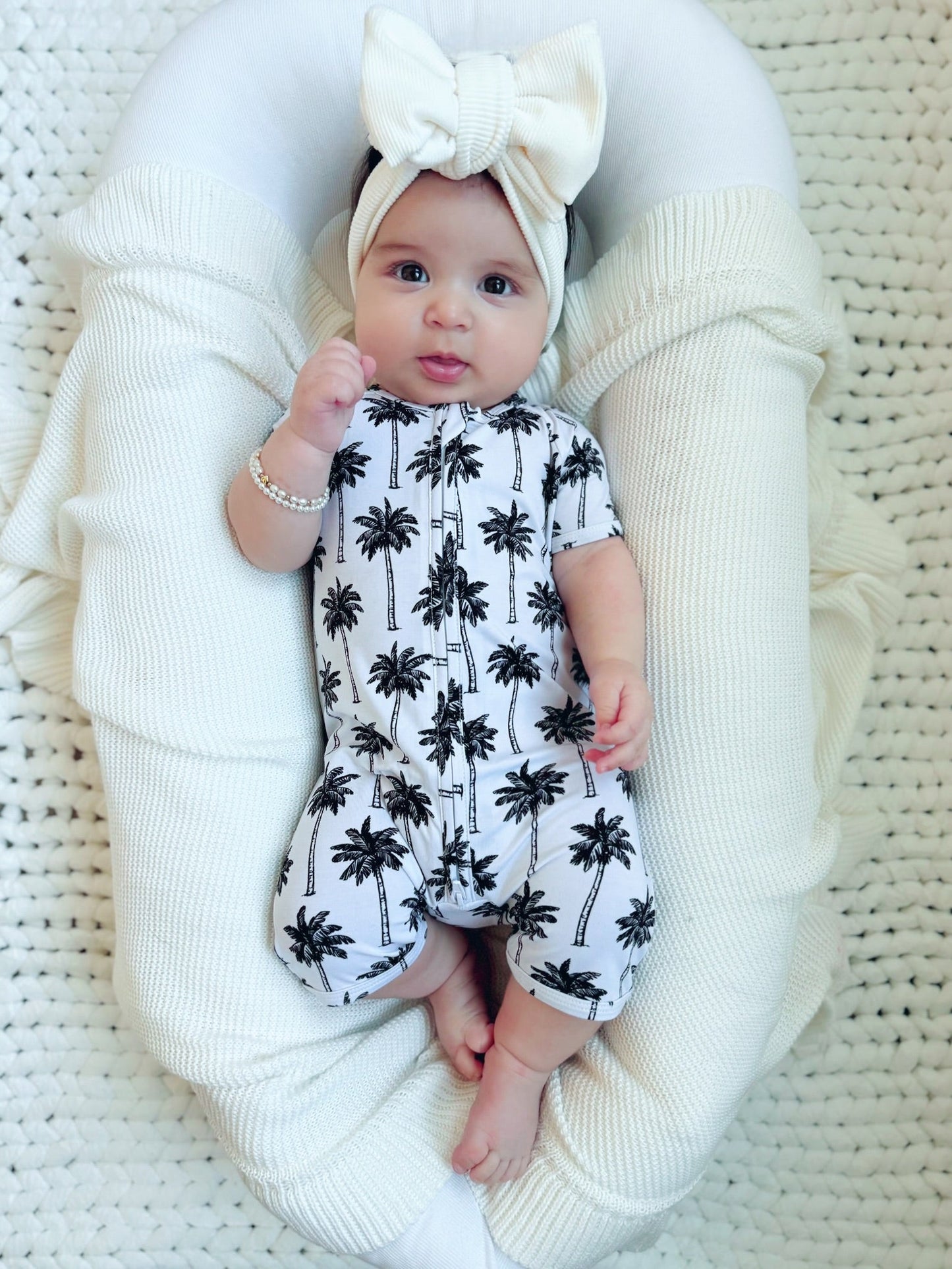 white palm bamboo pajamas // SHORTIE