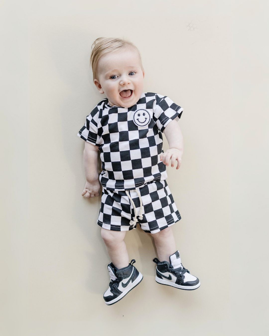 checkered shorts set // black (available in EXTENDED SIZING!)