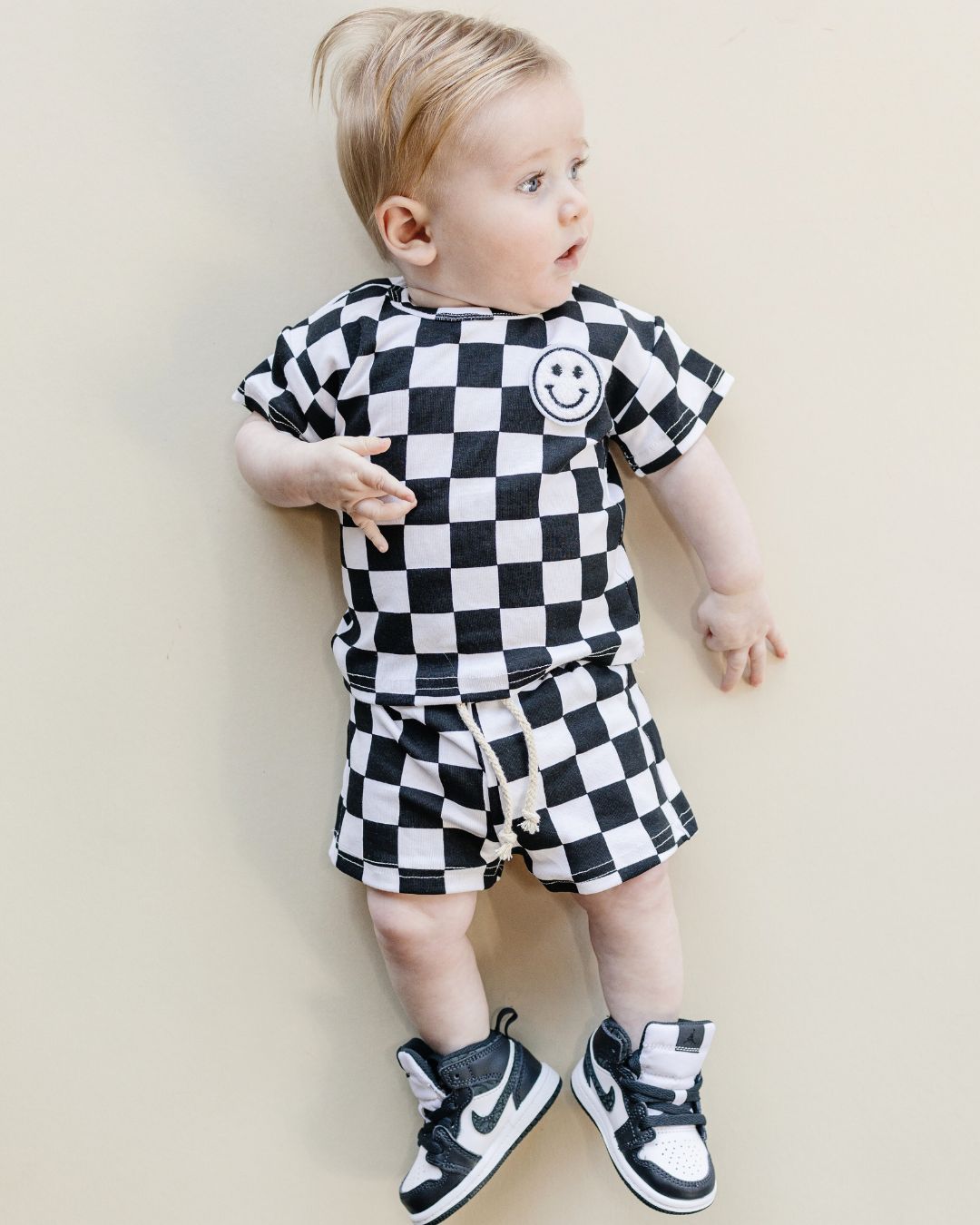 checkered shorts set // black (available in EXTENDED SIZING!)