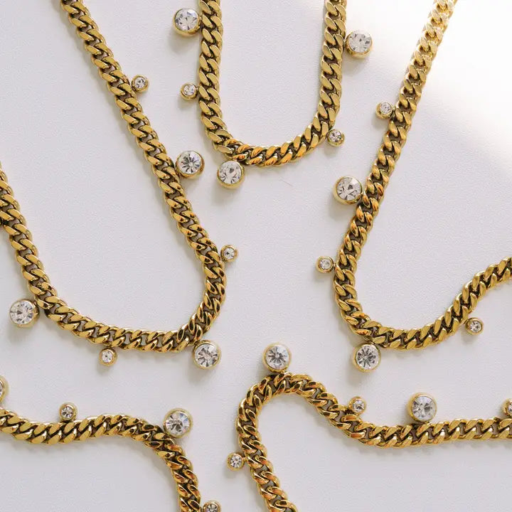 chloe crystal cuban chain necklace // BELJOY