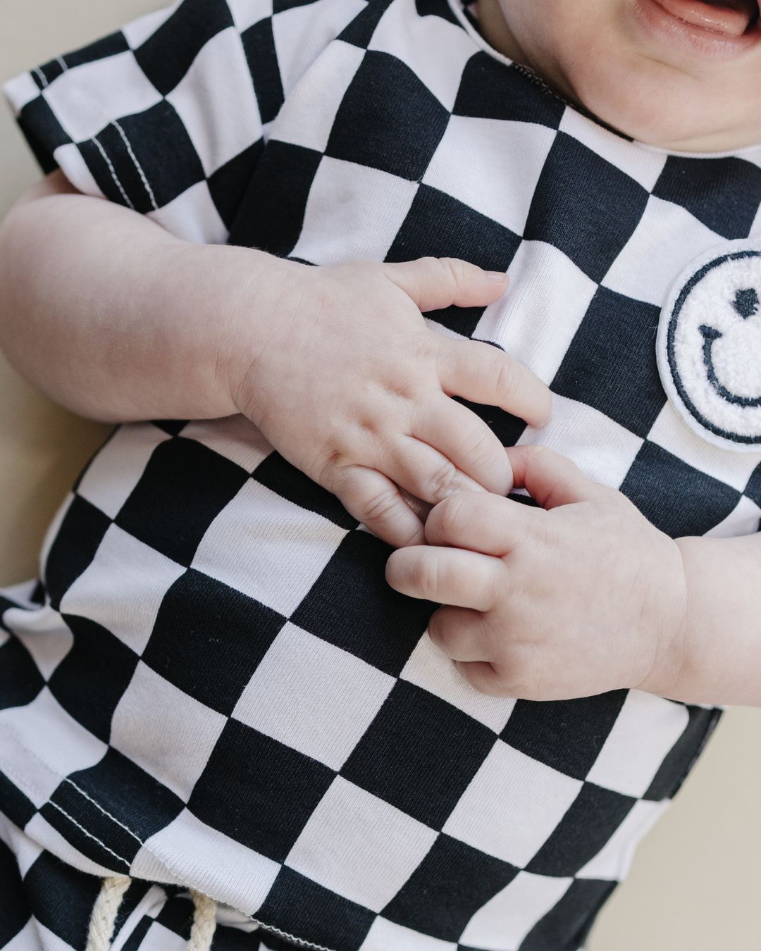 checkered shorts set // black (available in EXTENDED SIZING!)