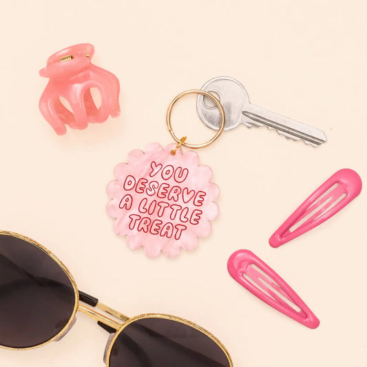 acrylic key ring // you deserve a little treat