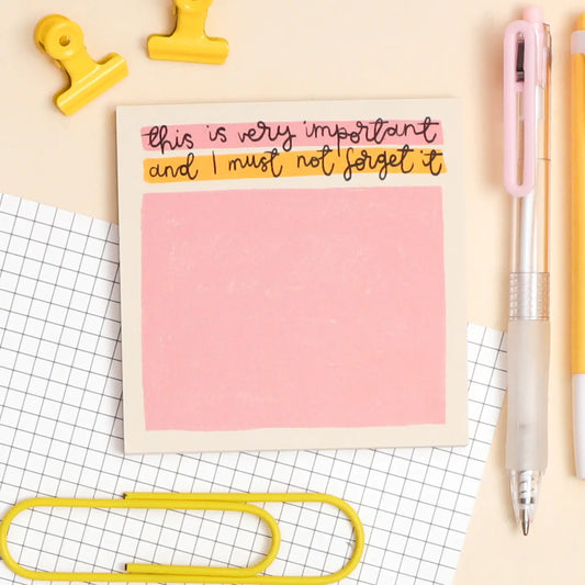 this is very important memo pad