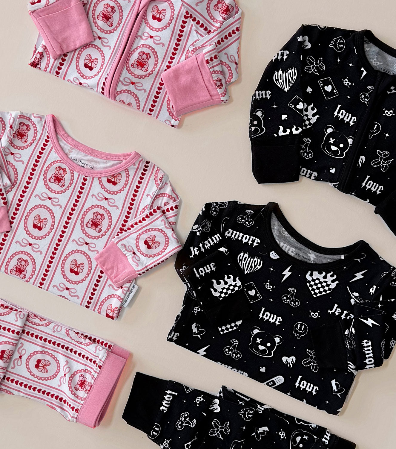 cherry bear bamboo pajamas // LONG-SLEEVE TWO-PIECE SET