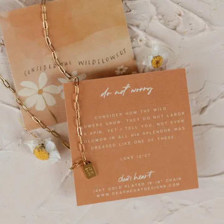 mini tag necklace // do not worry (14k gold)