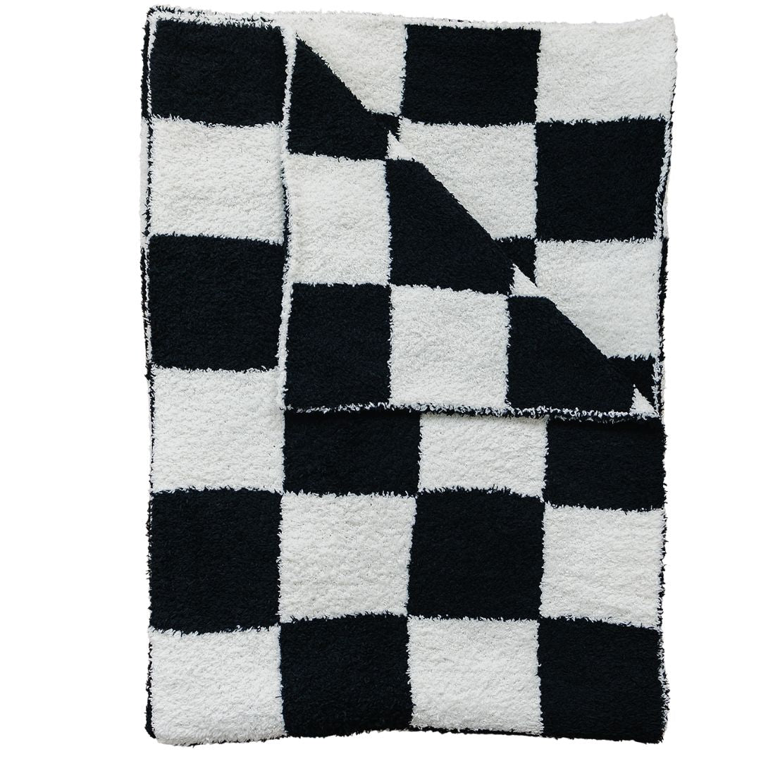 plush blanket // black + white checkered