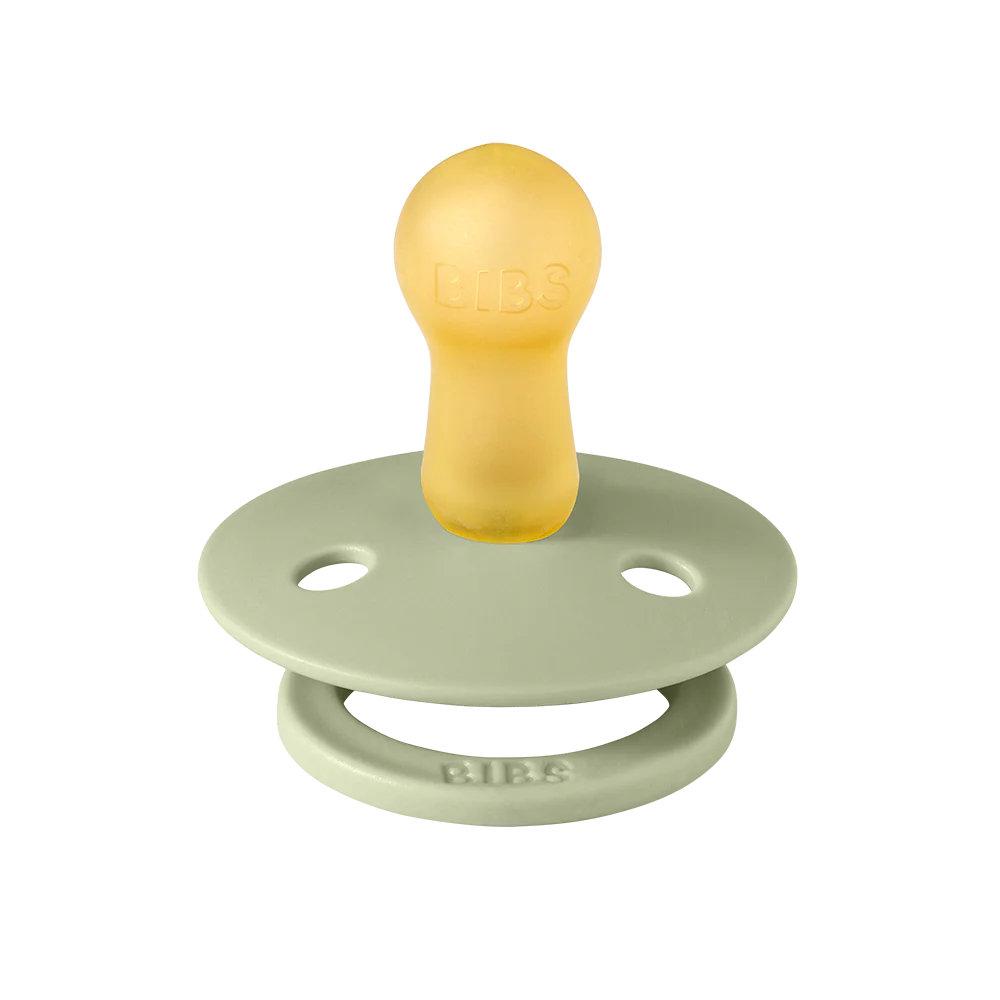 BIBS x LIBERTY colour pacifier TWO PACK // round natural rubber latex nipple // eloise + sage mix
