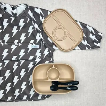black bolts long sleeve bib (SIZE 6-36 MONTHS)