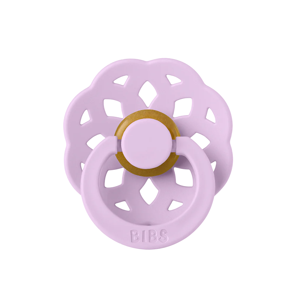BIBS boheme pacifier // round natural rubber latex nipple // violet sky