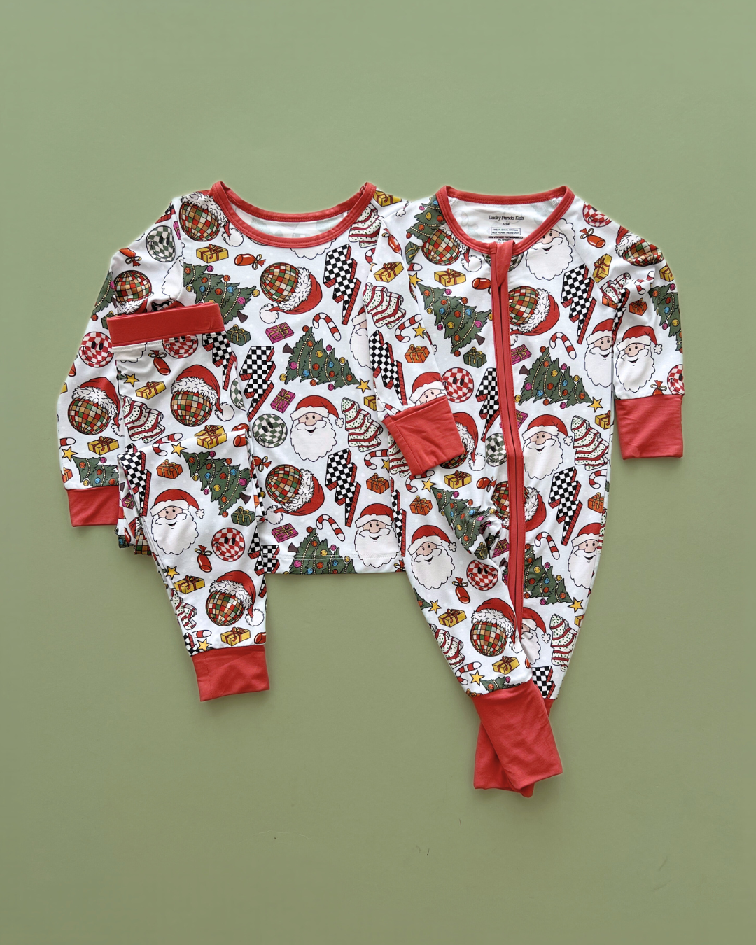 retro christmas bamboo pajamas // ZIPPY