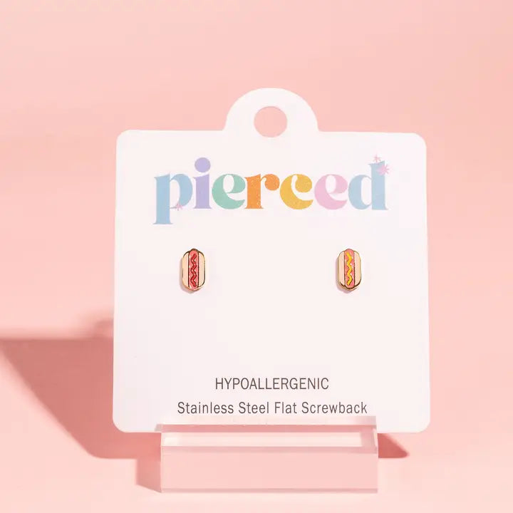 hot dog 18k gold flatback studs // FLASH PREORDER! // open until 6.7 and ships mid-june