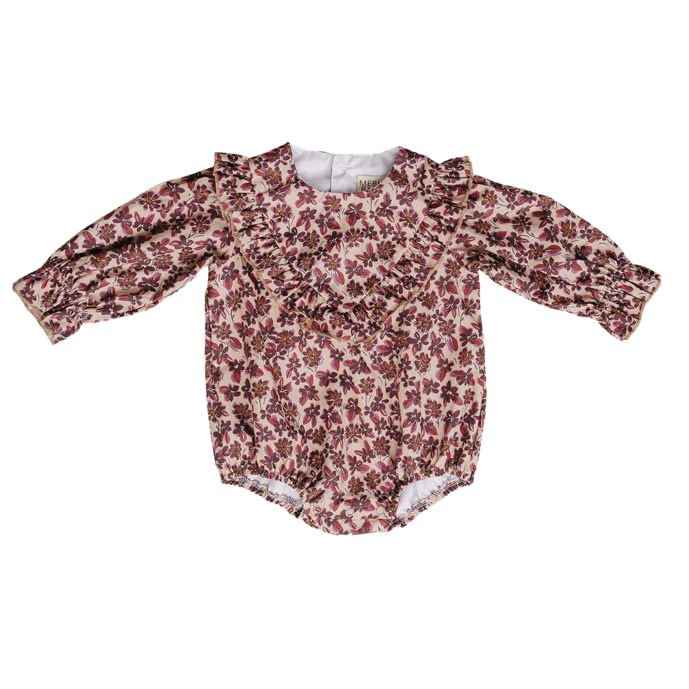 antique floral bubble romper