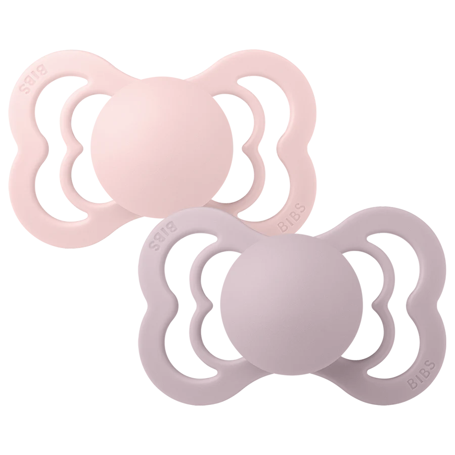 BIBS supreme TWO PACK // symmetrical silicone nipple // blossom + dusky lilac