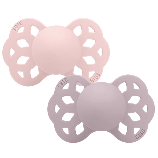 BIBS infinity TWO PACK // symmetrical silicone nipple // blossom + dusky lilac
