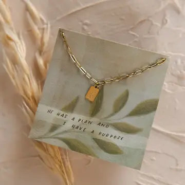 mini tag necklace // hope + future (14k gold)