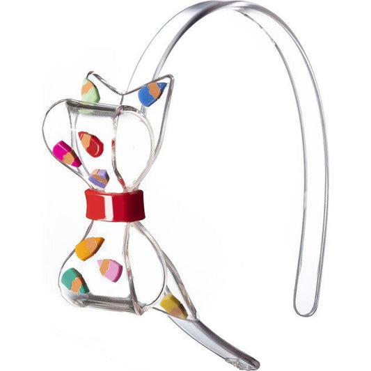 multicolor pencil bow acrylic headband