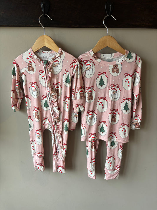 girly holiday kaldi bamboo pajamas // RUFFLE ZIPPY or LONG-SLEEVE TWO-PIECE SET