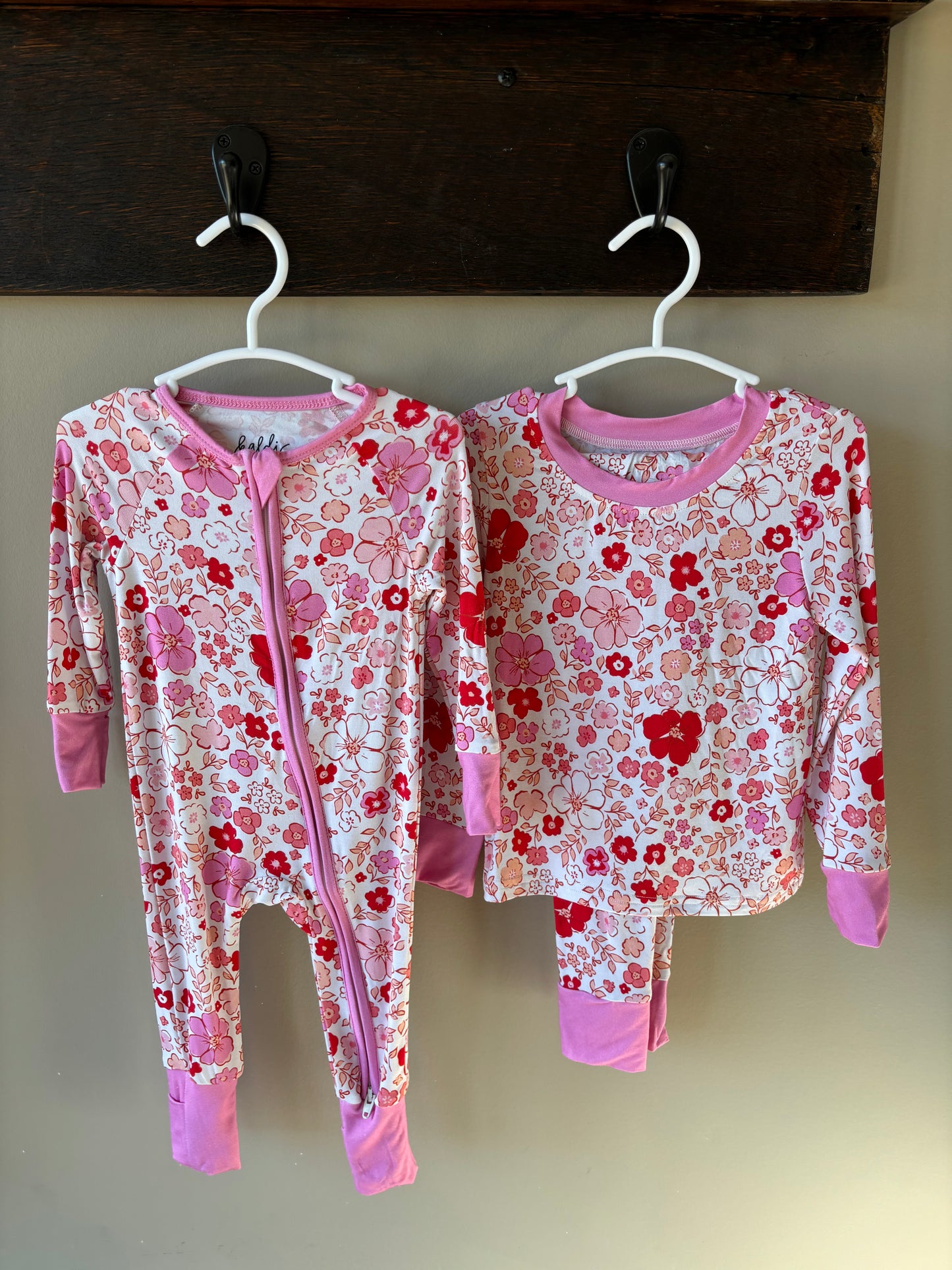 valentine floral bamboo pajamas // ZIPPY or LONG-SLEEVE TWO-PIECE SET