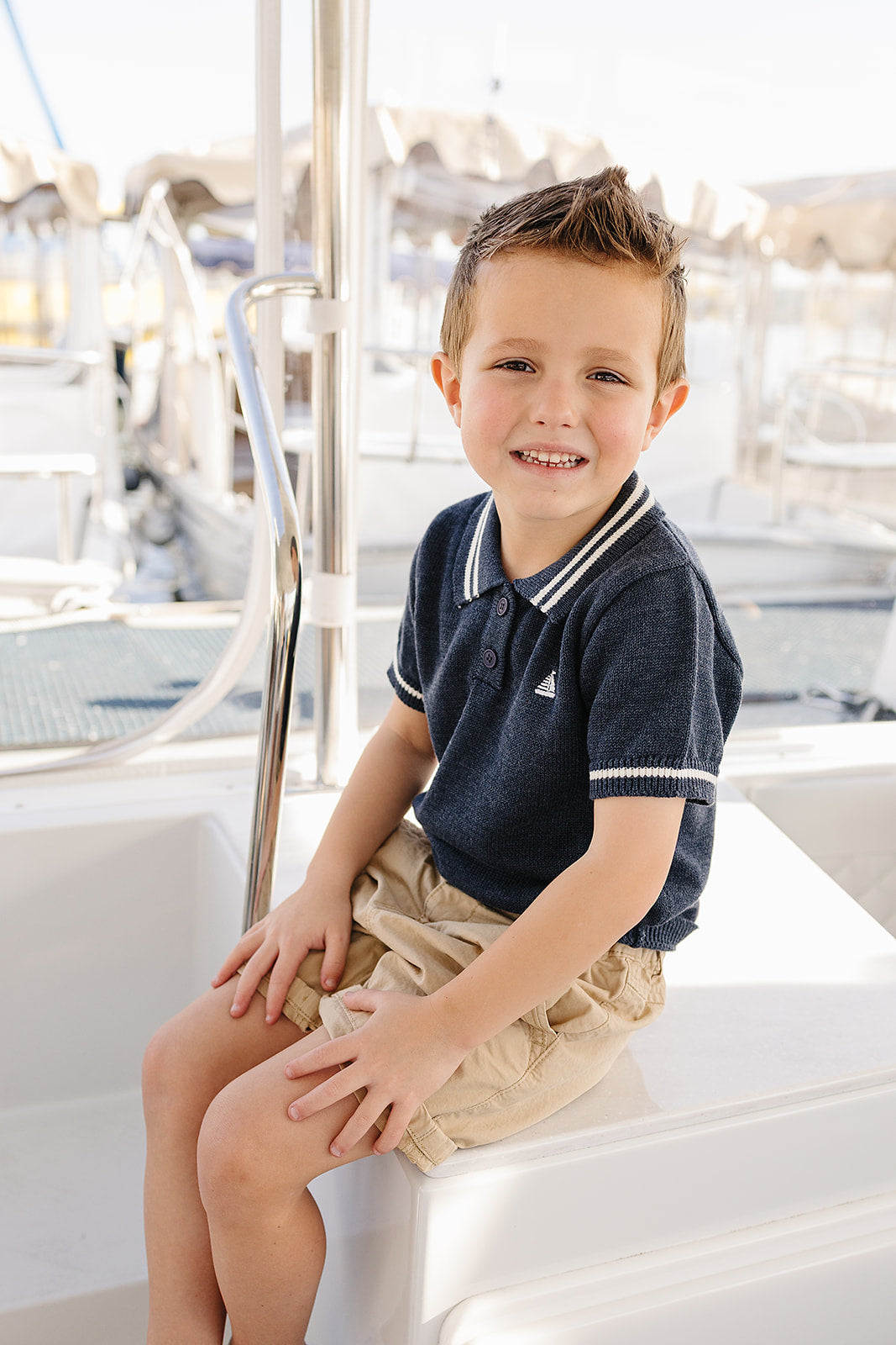 collared sailboat knit shirt
